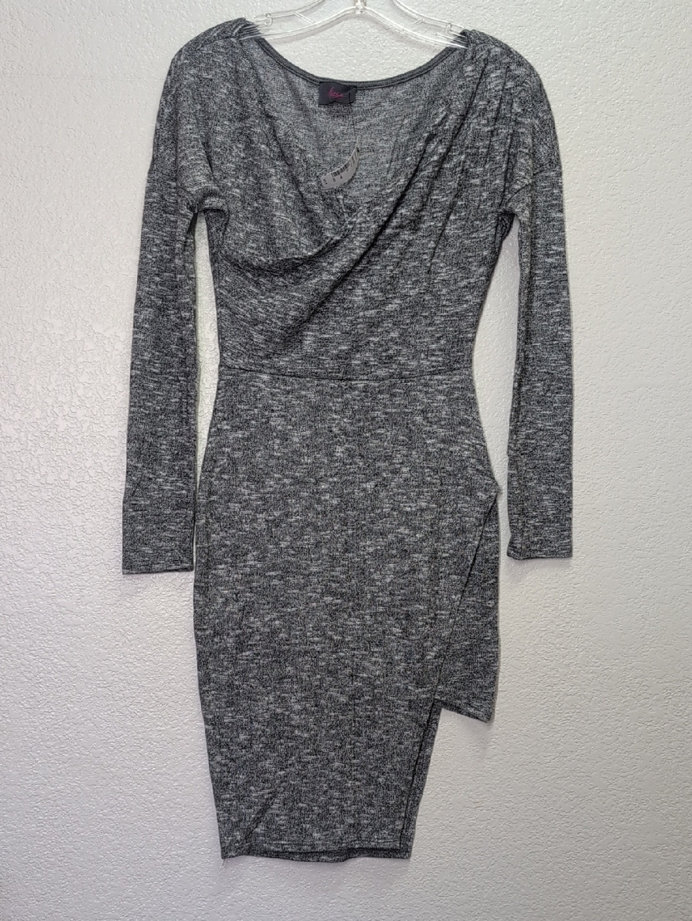 Hottie 👗 ☆ Womans Gray Midi  Dress With Long Sleeves